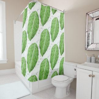 Rideaux De Douche Botanique du Motif à feuilles vertes