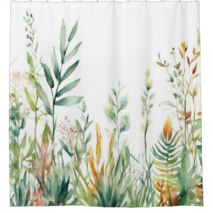 Rideaux De Douche Botanique Plante Vert Blanc Design 311