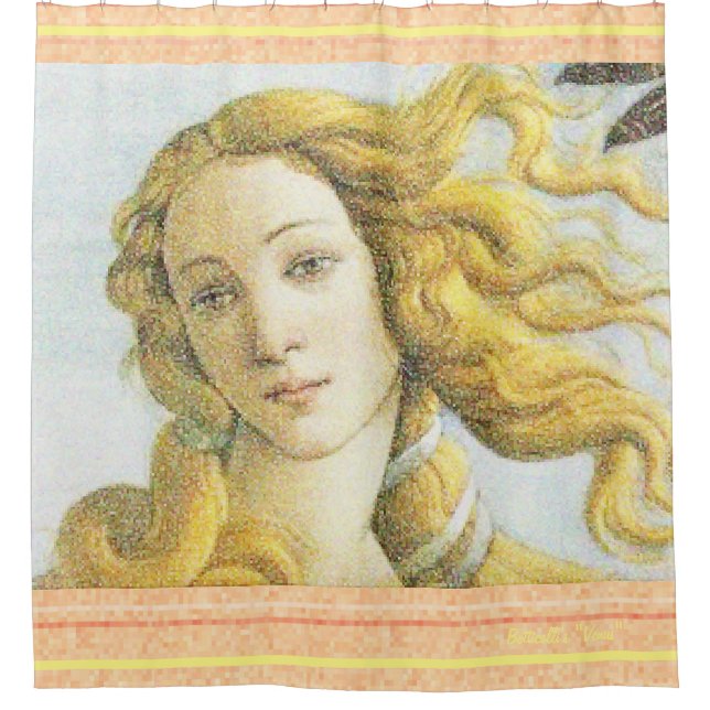 Rideaux De Douche Botticelli Venus face pixel art (Devant)