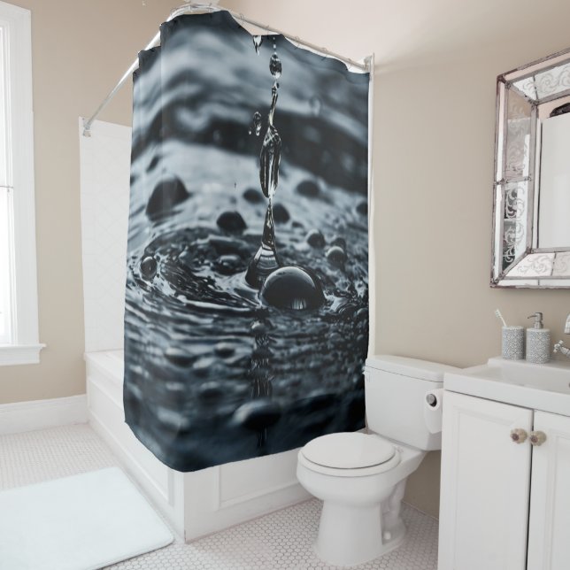Rideaux De Douche Bouchon d'eau de minuit (En situation)
