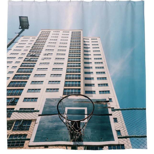 Rideaux De Douche Boucle de basket-ball cool (Devant)