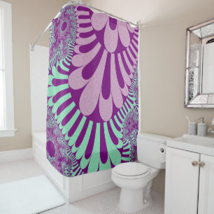 Rideaux De Douche Boucle verte pourpre et menthe