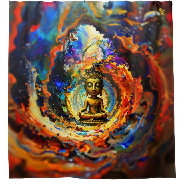 Rideaux De Douche Bouddha de style Rorschach 80x60 001 (Devant)