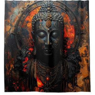 Rideaux De Douche Bouddha de style Rorschach numéro 001