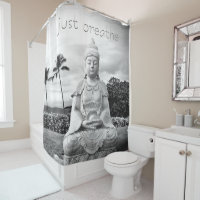 Bouddha d'Hawaii noir blanc photo Breathe Citation