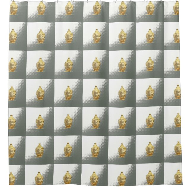 Rideaux De Douche bouddha doré en argent (Devant)