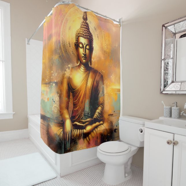 Rideaux De Douche Bouddha spirituel (En situation)