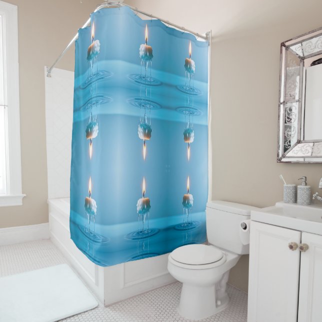 Rideaux De Douche Bougie flottante élégante (En situation)