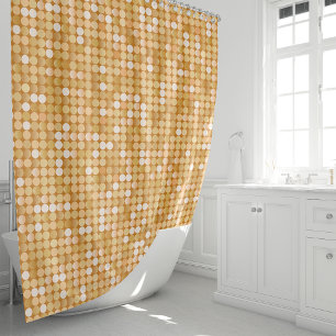 Rideaux De Douche Boule disco paillettes dorées