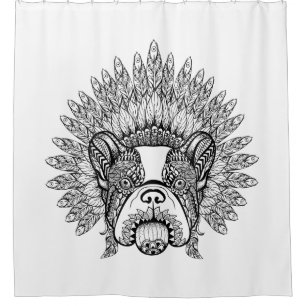 Rideaux De Douche Bouledogue français inspiré dans le capot de