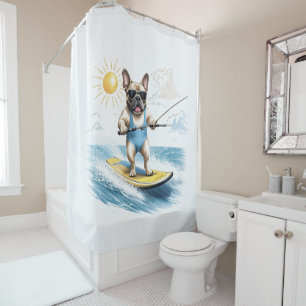 Rideaux De Douche Bouledogue français ski nautique