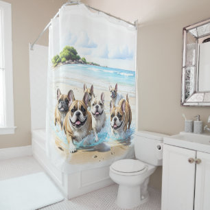Rideaux De Douche Bouledogues français Meute de Bouledogues français