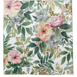 Rideaux De Douche Bouquet botanique aquarelle feuilles d'eucalyptus