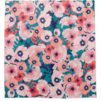 Rideaux De Douche Bouquet floral aquarelle : pivoines Vintages.