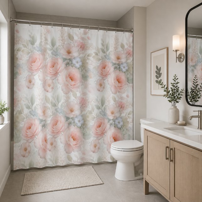Rideaux De Douche Bouquet floral de pastels doux (Créateur téléchargé)