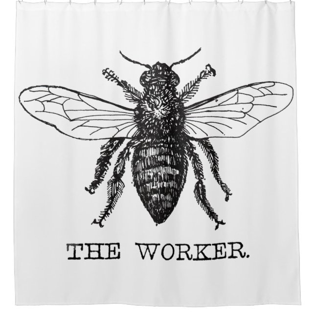 Rideaux De Douche Bourdon noir ouvrier abeille miel (Devant)