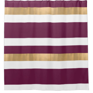 Rideaux De Douche Bourgogne contemporaine Blanc et or