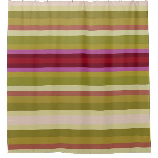 Rideaux De Douche Bourgogne vert olive et rose (Devant)