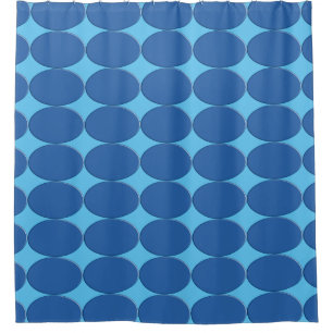 Rideaux De Douche Bouton ovale - bleu + votre backgr. & idées
