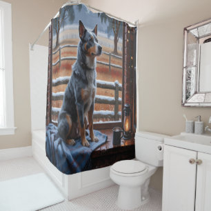 Rideaux De Douche Bovins australiens avec lumières de Noël pour les 