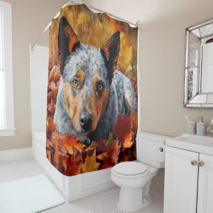 Rideaux De Douche Bovins australiens en automne les feuilles qui tom