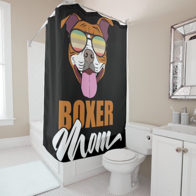 Rideaux De Douche Boxer Maman | Personnalisé pour ma mère (En situation)