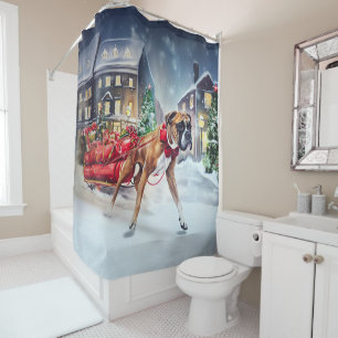 Rideaux De Douche Boxeur Saison des Fêtes de Noël