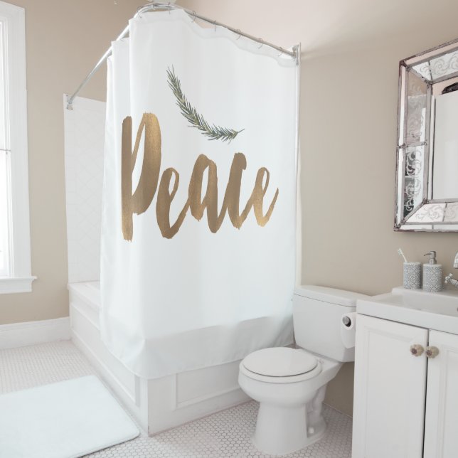 Rideaux De Douche Branche de paix de vacances botanique pin rustique (En situation)