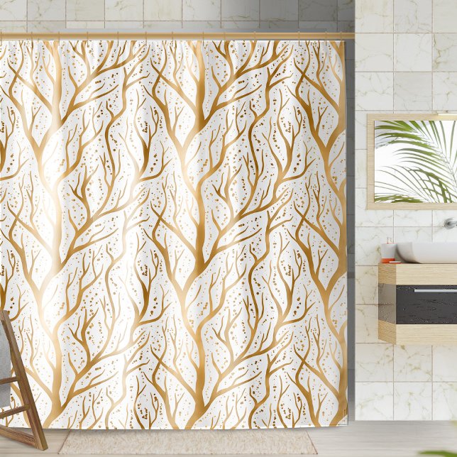 Rideaux De Douche Branches de l'arbre d'or - modifier la couleur arr (Créateur téléchargé)