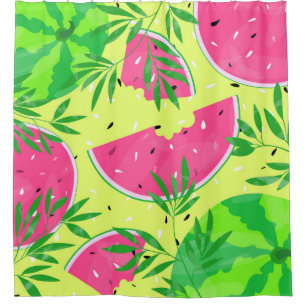 Rideaux De Douche Branches de pastèque d'été Bright Tropical