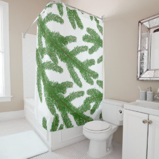 Rideaux De Douche Branches de sapin vert