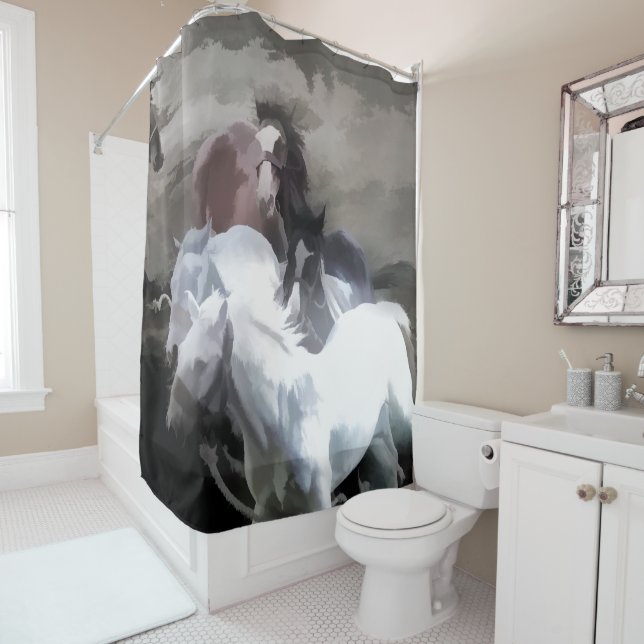 Rideaux De Douche Breaking Away - Chevaux sauvages (En situation)
