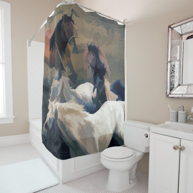 Rideaux De Douche Breaking Free - Chevaux sauvages (En situation)
