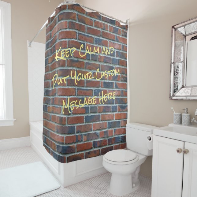 Rideaux De Douche Brick Graffiti mur message personnalisé (En situation)
