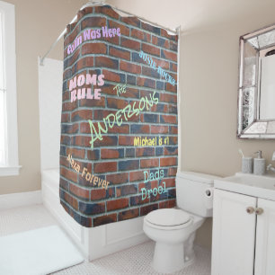 Rideaux De Douche Brick Graffiti Mur Noms personnalisés