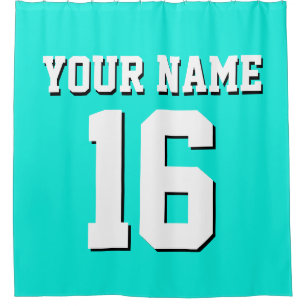 Rideaux De Douche Bright Aqua White Sports Jersey Team Jersey