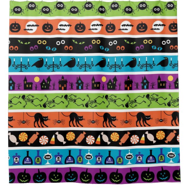 Rideaux De Douche Bright Halloween Motifs frontaliers (Devant)