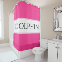 Bright Tropical Rose White Stripes DOLPHIN Texte