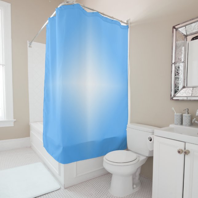 Rideaux De Douche Brillance de diamant bleu pâle (En situation)