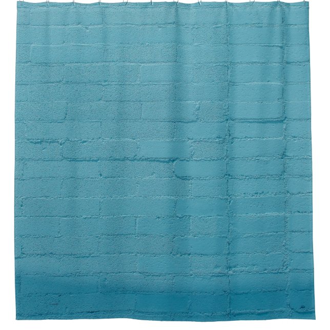 RIDEAUX DE DOUCHE BRIQUES DE MUR BLEU (Devant)