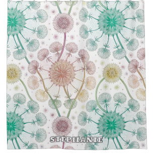 Rideaux De Douche Brise de Dandelion Whimsical - Pastel Botanique
