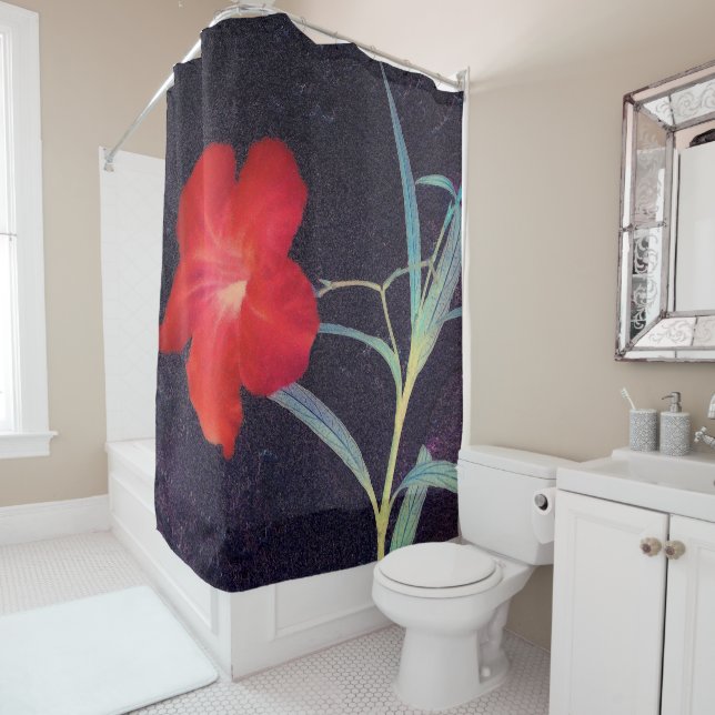 Rideaux De Douche Brise rouge rustique (En situation)