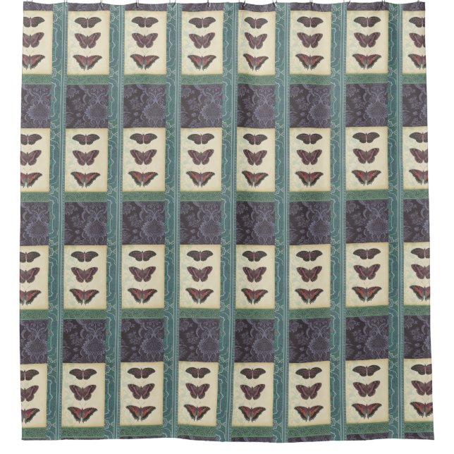 Rideaux De Douche Brocade à papillon décoratif par Vision Studio (Devant)