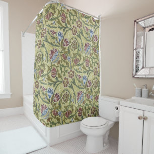 Rideaux De Douche Brocade bleue rose Vintage William Morris