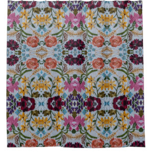 Rideaux De Douche Broderie florale Motif avec de belles fleurs