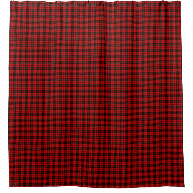 Rideaux De Douche Brodie clan tartan rouge noir plaid (Devant)