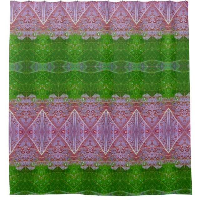 Rideaux De Douche Bronze & Feuilles verts Ikat Too (Devant)