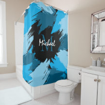 Brosse nuances de nom bleu avec monogramme