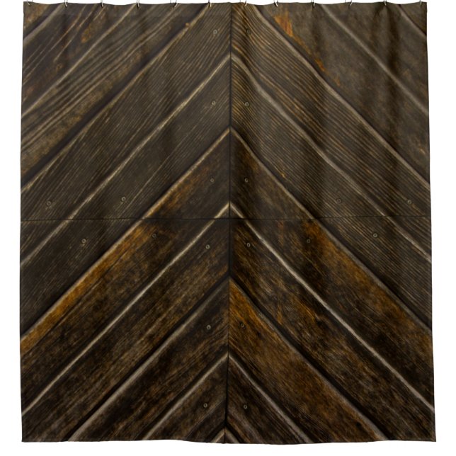 Rideaux De Douche Brown cadre en bois (Devant)