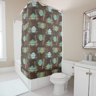 Rideaux De Douche Brown moderne géométrique
